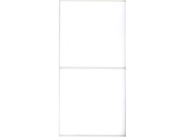Termotransfer etikett 75 x75 mm hvit syn nøytral | PET laminat | ruller à 500 stk 